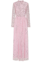 Delia Pink Sequin Maxi Dress